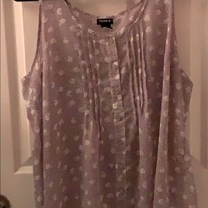 Lavender Purple, Floral, Sleeveless Tank
